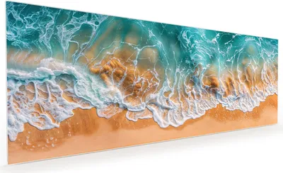 Produktbild von Küchenrückwand Spritzschutz Glas mit Motiv Meereswellen 40 x 40 cm