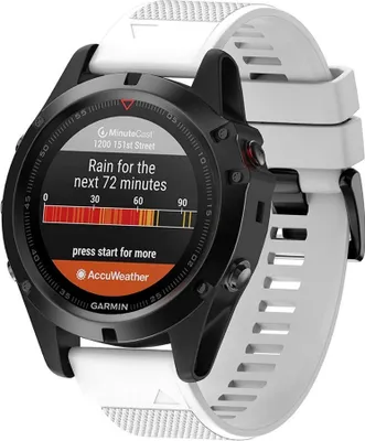Produktbild von BStrap Silicone Acton Armband für Garmin Fenix 5 / 6 / 6 Pro / 7 / 8 47mm / E, white