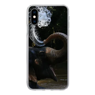 Produktbild von MuchoWow® Handyhülle Schutzhülle Hülle für iPhone X Elefant - Wasser - Rüssel - Tiere - Natur Silikon Softcase Handy Hülle - Handyhülle
