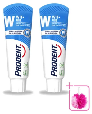 Imagen del producto de 2 tubos de pasta dental Prodent Wit + Fris - Protección completa - 75 ml - Paquete ahorro - 2 unidades