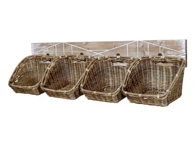 Produktbild von Chic Antique Hakenleiste mit 4 Flechtkörben 95 cm