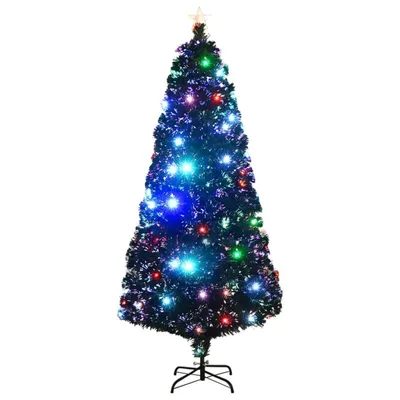 Produktbild von vidaXL Vorbeleuchteter Weihnachtsbaum mit Ständer und LED 180 cm Glasfaser