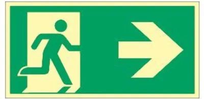 Produktbild von Notausgang rechts Pfeil rechts, ISO 7010