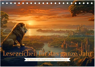 Produktbild von Lesezeichen für das ganze Jahr - 12 Monate mit inspirierender Weltliteratur (Tischkalender 2025 DIN A5 quer), CALVENDO Monatskalender