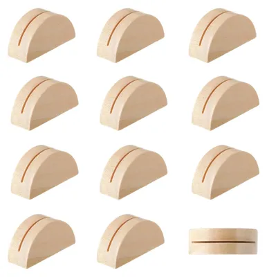 12er-Set Tischkartenhalter Holz, halbrund, für Hochzeit