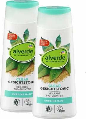 Produktbild von 2 x  alverde Naturkosmetik - Clear Gesichtstonic / Gesichtswasser (2 x 200 ml)