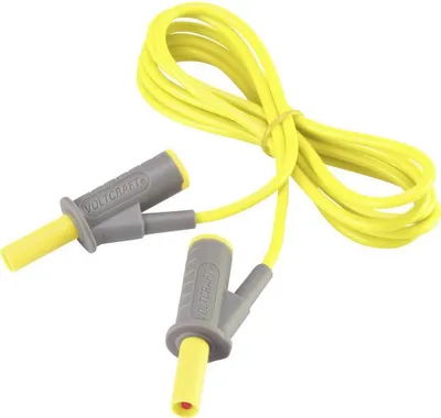 Produktbild von VOLTCRAFT MSB-501 Sicherheits-Messleitung Lamellenstecker 4 mm Lamellenstecker 4 mm 1.50 m Gelb 1 St.