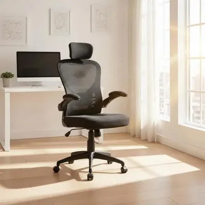 Produktbild von Ergonomischer Bürostuhl aus Mesh mit verstellbarer Höhe Schwarz