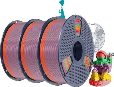 Zdjęcie produktu dla filament do drukarek 3D, wielokolorowy gradient kolorów, nietoksyczny i degradowalny, Pla Rainbow 01