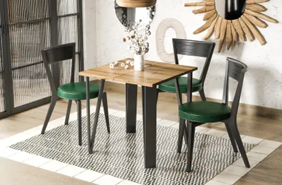 Immagine prodotto di Tavolo da pranzo allungabile Endo-Möbel Adeo 80cm - 170cm con struttura in metallo (rovere Wotan)