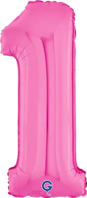 Produktbild von Riesenzahl Folienballon 26"/66cm | Pink Zahl: 1