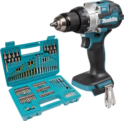Produktbild von Makita DHP 489 Z Akku Schlagbohrschrauber 18 V 73 Nm Brushless + 102 tlg. Bit Bohrer Set - ohne Akku, ohne Ladegerät