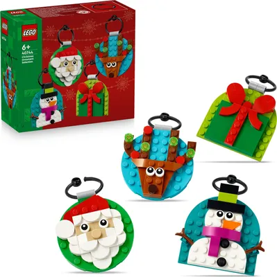 Produktbild von LEGO Verschiedene Christbaumanhänger – Spielzeug zum Bauen mit 4 hängenden Dekorationen inkl. Weihnachtsmann, Schneemann & Rentier – Kreatives Geschenk für Mädchen & Jungen ab 6 Jahren – 40744