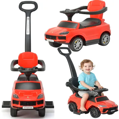 Produktbild von Lebula Rutschauto, Schiebewagen, Lauflernhilfe Porsche Cayenne 3-in-1 mit Musik, Spielzeugauto, rot