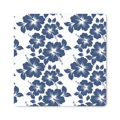 Produktbild von MuchoWow® Mauspad Mousepad Eine blaue Illustration eines Blumenmusters 30x30 cm - Mousepads - Maus Mat - Pad - Mausunterlage - Gaming