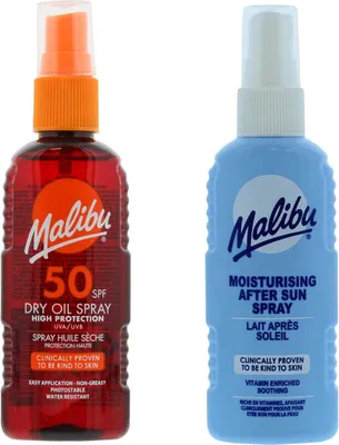 Image de Huile bronzante Malibu SPF50 100 ml + spray après le bronzage de 100 ml