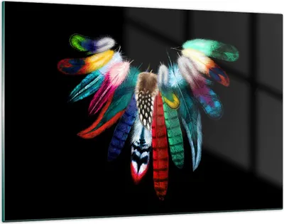 Produktbild von Bilder auf glas - Vogel Feder Farbe Komposition - 120x80cm - Glasbilder - Wandbilder - Kunstdruck - zum Aufhängen bereit - Wanddekoration aus Glas - Glas Bilder - Wandbild auf Glas - GAA120x80-2932