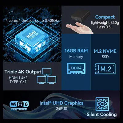 Image de Mini PC de jeu - 16 Go de RAM, 1 To de SSD - Processeur Intel Core i9-10980HK - Design compact
