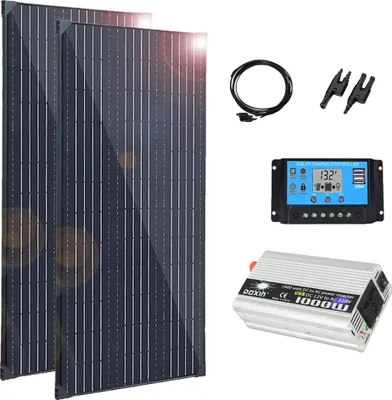 Obrázek produktu pro Solární systém, výkon 300 W, vysoká účinnost 23 %, odolný hliníkový rám, 300 W x 1000 W 220 V