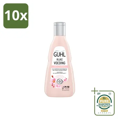 Imagen del producto de 10 champús nutritivos Guhl para cabello seco, 250 ml cada uno, pack de 10 unidades