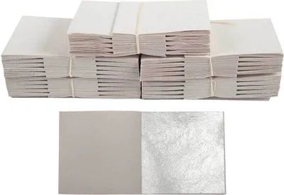 Produktbild von 500 Blatt Echtes Blattsilber 5 cm x 5 cm Echt Silber 925 zum Versilbern & Basteln