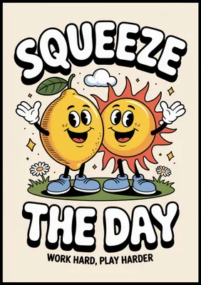 Produktbild von Plakat 70x100cm Motivationsaffirmation Retro Vintage für das Wohnzimmer Squeeze