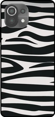 Immagine prodotto di Smartphonica Custodia per telefono adatta a Xiaomi Mi 11 Lite con stampa zebrata - Custodia posteriore in TPU con design zebrato - Nero Bianco