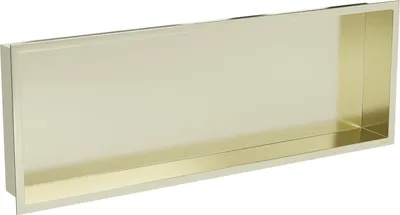 Produktbild von Mexen X-Wall-R Nischenablage mit Flansch 90 x 30 cm, gebürstetes Gold - 1950903010