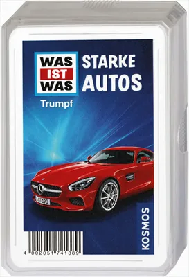 Produktbild von KOSMOS 741389 - WAS IST WAS Starke Autos, Kartenspiel zum Thema Auto, für Kinder ab 8 Jahre, Mitbringsel, kleines Geschenk und Mitgebsel für den Kindergeburtstag