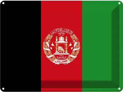 Produktbild von vianmo Blechschild 30x40 cm Afghanistans Afghanistan Flagge Fahne Wappen