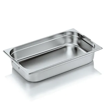 Image de Bac GN 1/1 avec poignées tombantes GN Core, 100 mm, Acier au nickel-chrome