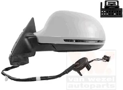 Produktbild von VAN WEZEL 0334815 Außenspiegel Seitenspiegel Links für AUDI A3 Sportback (8PA) Asphärisch Beheizt Grundiert