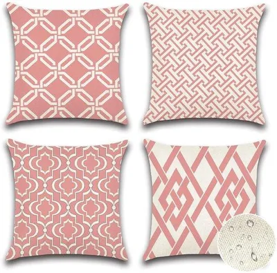 Immagine prodotto di Set di 4 federe - impermeabili - 45 x 45 cm - poliestere-lino