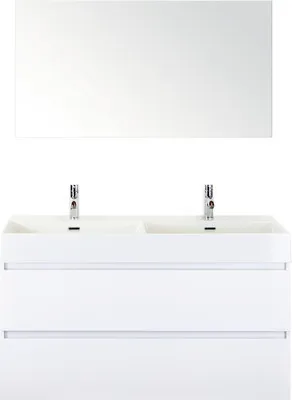 Produktbild von Sanox Badmöbel-Set Maxx XL BxHxT 121 x 170 x 45,5 cm Frontfarbe weiß mit Waschtisch Keramik weiß und Waschtischunterschr