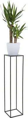 Produktbild von HowHomely Modern Pflanzenständer, Blumenhocker aus Metall Schwarz 100 cm Höhe - Blumenständer für das Haus