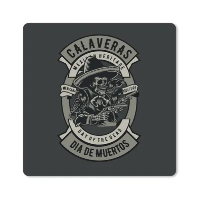 Produktbild von MuchoWow® Mauspad Mousepad Polizei - Pistole - Skelett - Vintage 30x30 cm - Mousepads - Maus Mat - Pad - Mausunterlage - Gaming