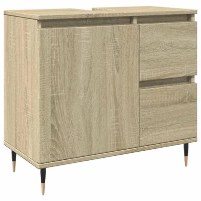 Image de Meuble vasque pour salle de bain en chêne Sonoma