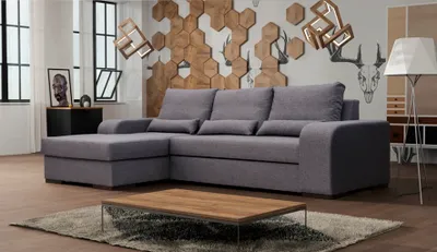 Produktbild von AX LIVING Ecksofa grau mit Schlaffunktion Veroneso graue Eckcouch 285L