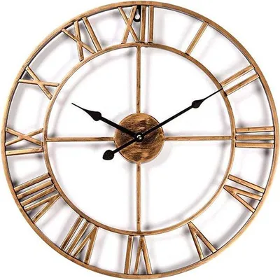 Produktbild von Unyqoos® Wanduhr 40 cm – Leise, nicht tickend, Vintage Skelett mit römischen Ziffern, Metall, Bronze – Dekorative Uhr für Wohnzimmer, Küche, Büro