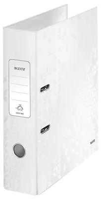 Produktbild von Leitz 180° WOW Lever Arch File - pearl white, A4, Karton, Weiß, 600 Blätter, 8 cm, 80 mm