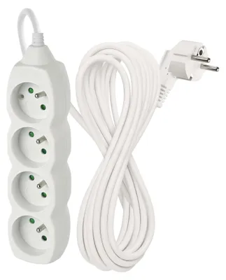 Prodlužovací kabel 7 m / 4 zásuvky / bílý / PVC / 1 mm2