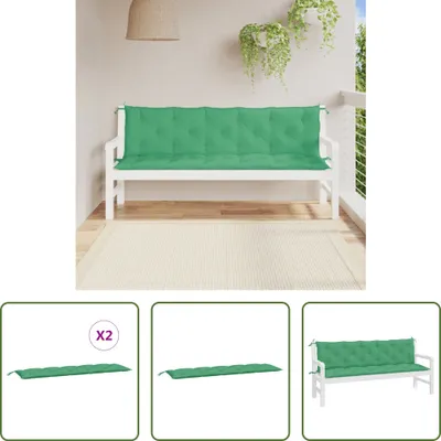 Immagine prodotto di The Living Store Cuscini per panca da giardino 2 pz. Tessuto Oxford verde 180x50x7 cm