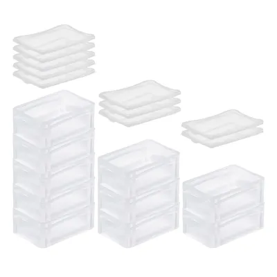 Produktbild von SuperSparSet 10x Transparenter Eurobehälter BasicLine mit geschlossenem Griff und Klickdeckel | HxBxT 12x20x30cm | 5,1 Liter | Eurobox, Transportbox, Transportbehälter, Stapelbehälter