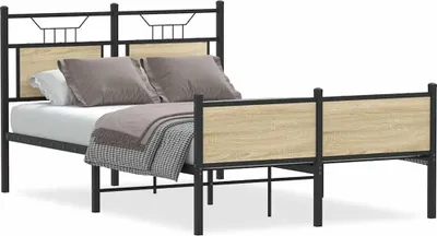 Image de vidaXL Cadre de lit sans matelas Chêne Sonoma 120x200 cm Bois composite
