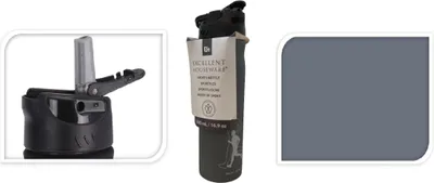 Produktbild von Excellent Houseware Wasserflasche, Edelstahl/Kunststoff, 4,5 x 21,5 cm, grau