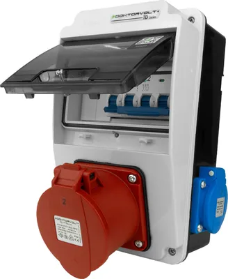 Produktbild von Wandverteiler XS-S 32A 2x230V IP44 Stromverteiler Komplett Verdrahtet Doktorvolt DV-5060-D
