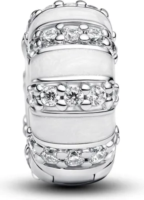 A close-up studio shot of a Pandora charm.