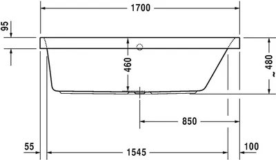 Produktbild von Duravit Happy D.2 Whirlwanne, Einbauversion, 1 Rückenschräge rechts, Gestell, Ab- und Überlaufgarnitur, Air-System, 1700x700mm, 760311000AS0000