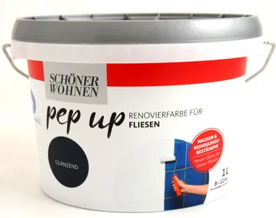 Produktbild von Pep up Renovierfarbe für Fliesen 1 l Graphitgrau glänzend