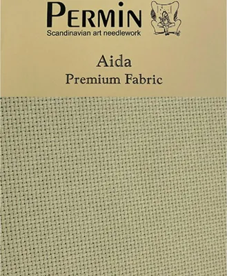 Immagine prodotto di Permin Precut 16 ct. Aida 355, colore 140 (beige chiaro), tessuto per ricamo a punto croce, 43x50 cm